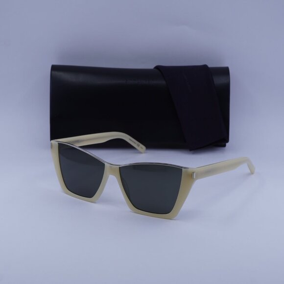 Saint Laurent SL369 KATE 004 Cat Eye Sunglasses - Ivory/Grey - Picture 7 of 10